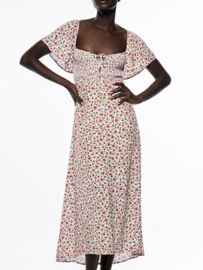 Zara Colorful Floral Midi Dress